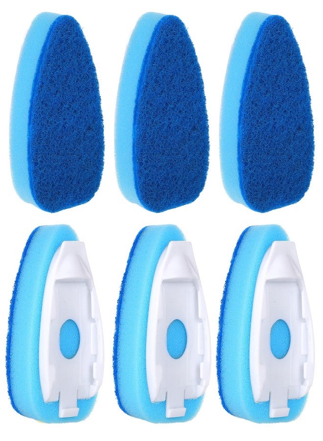 KFHENSOMR 6 Pcs Dishwasher Sponge Dishwand Refills Scrubber Sponges Non Scratch Head Replacement for Dish Wand Heavy Duty Scrub Dots Brushes Soap Control Dispenser Scrubber Pads for Kitchen Cleaning - Image 1